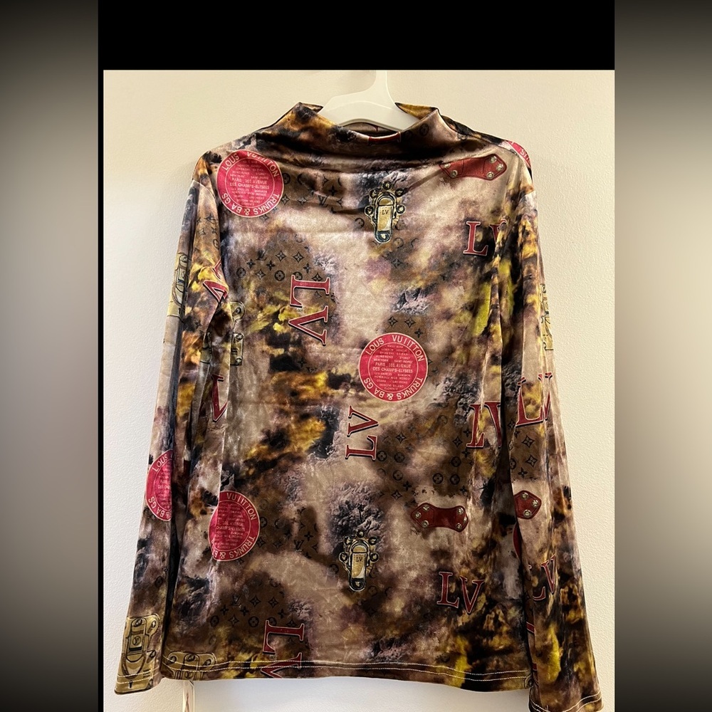 13. VELVET top floral print Shaong fang
